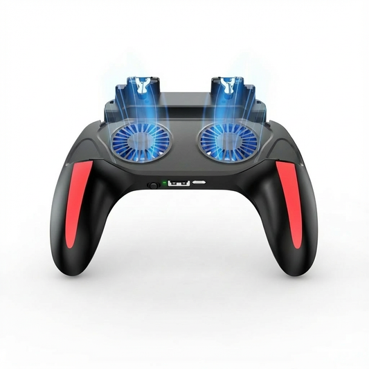NEW H10 Mobile Phone Gamepad Joystick Controller with Dual Cooling Fan for IPhone Android Gaming Accessories Compatible 4.7-6.5"