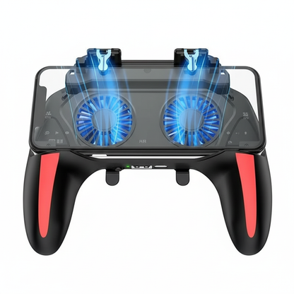 NEW H10 Mobile Phone Gamepad Joystick Controller with Dual Cooling Fan for IPhone Android Gaming Accessories Compatible 4.7-6.5"